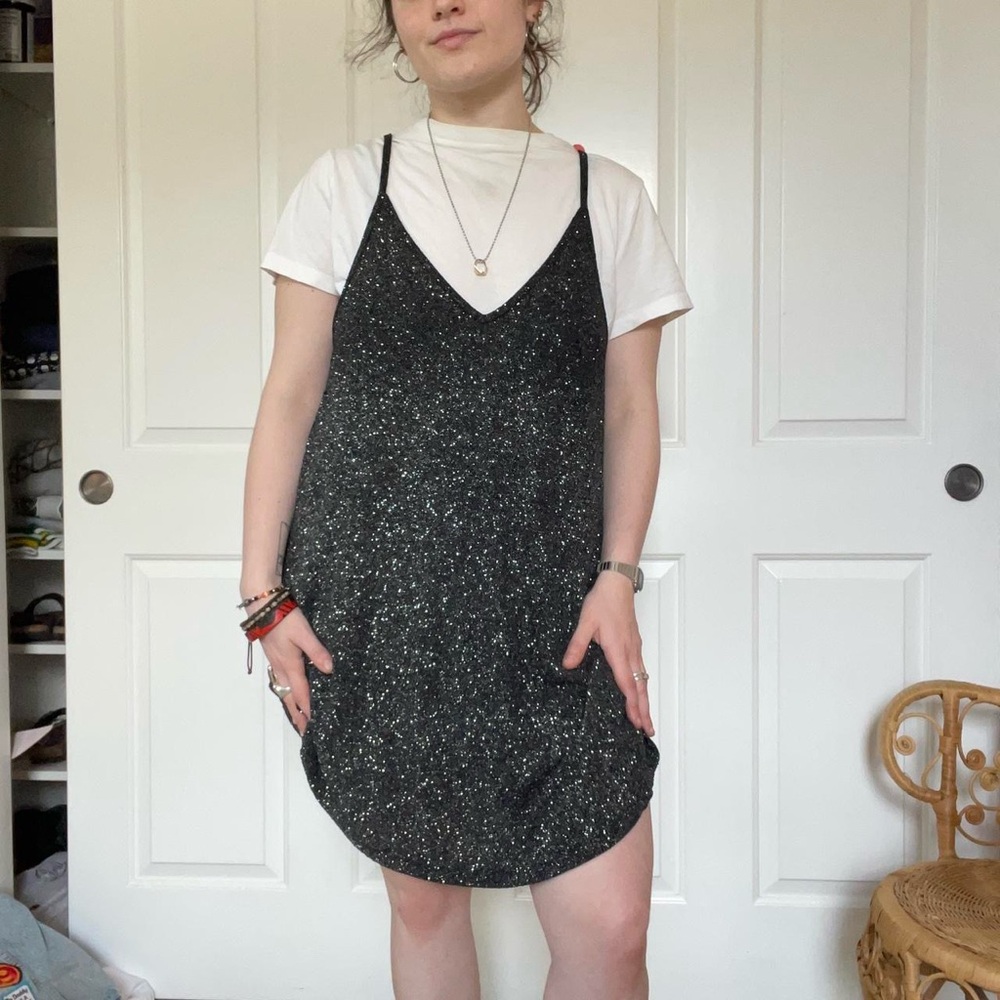 Swell Black Slip Mini Dress Sleeveless V-Neck
